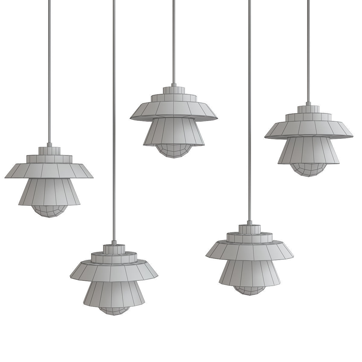 Chandleir 10 pieces 3d model Low-poly 3D model_20