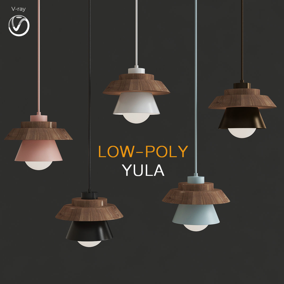 Chandleir 10 pieces 3d model Low-poly 3D model_19