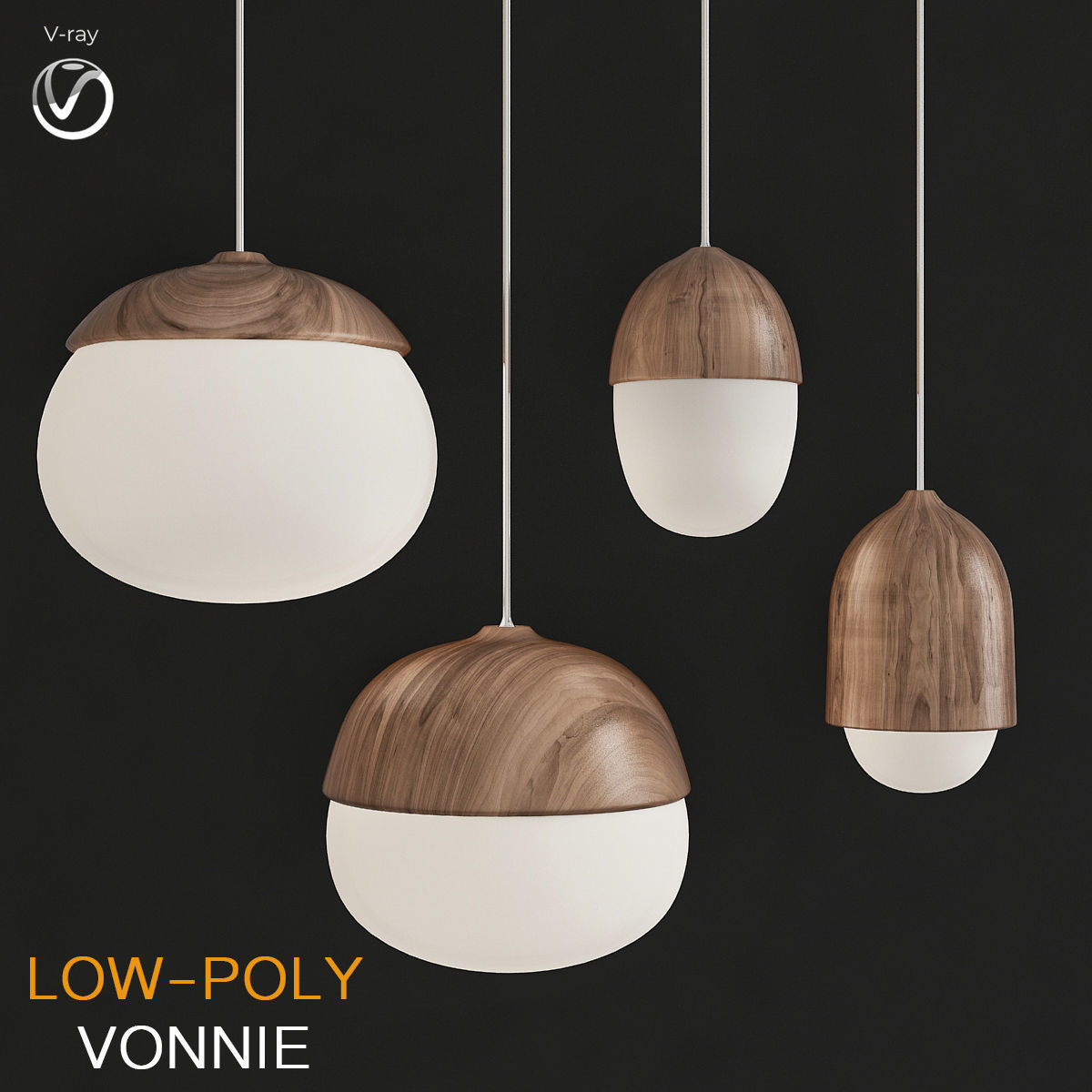 Chandleir 10 pieces 3d model Low-poly 3D model_17