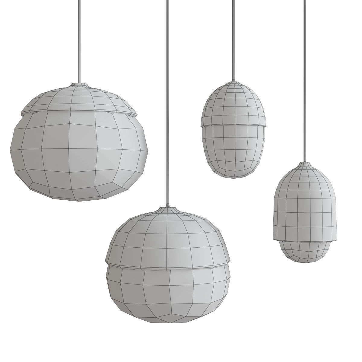 Chandleir 10 pieces 3d model Low-poly 3D model_18