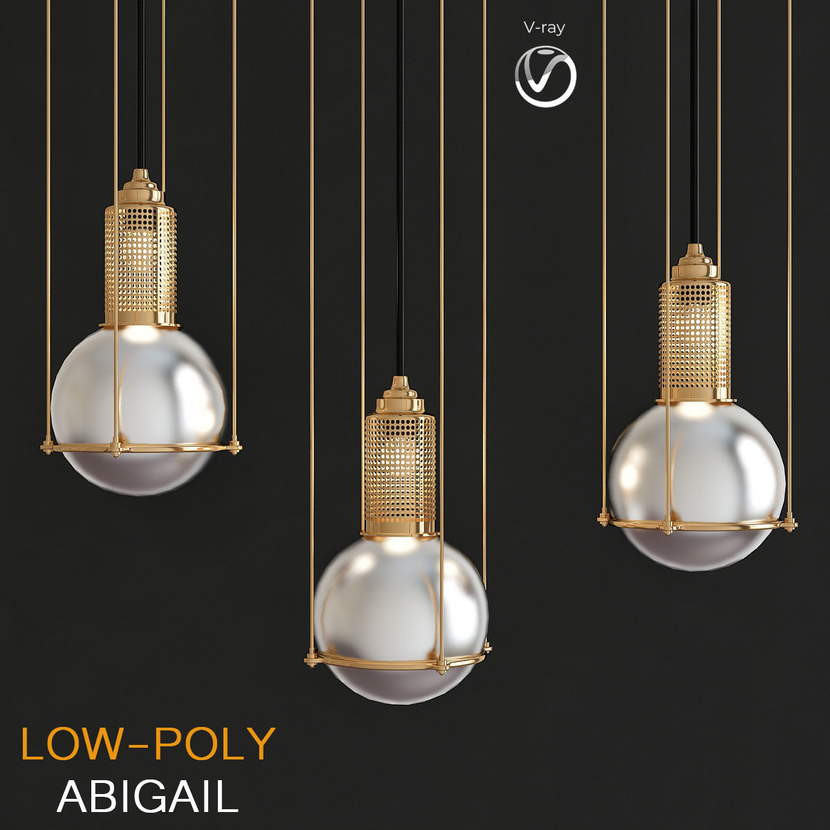 Chandleir 10 pieces 3d model Low-poly 3D model_2