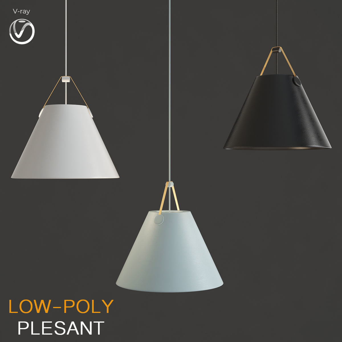 Chandleir 10 pieces 3d model Low-poly 3D model_12