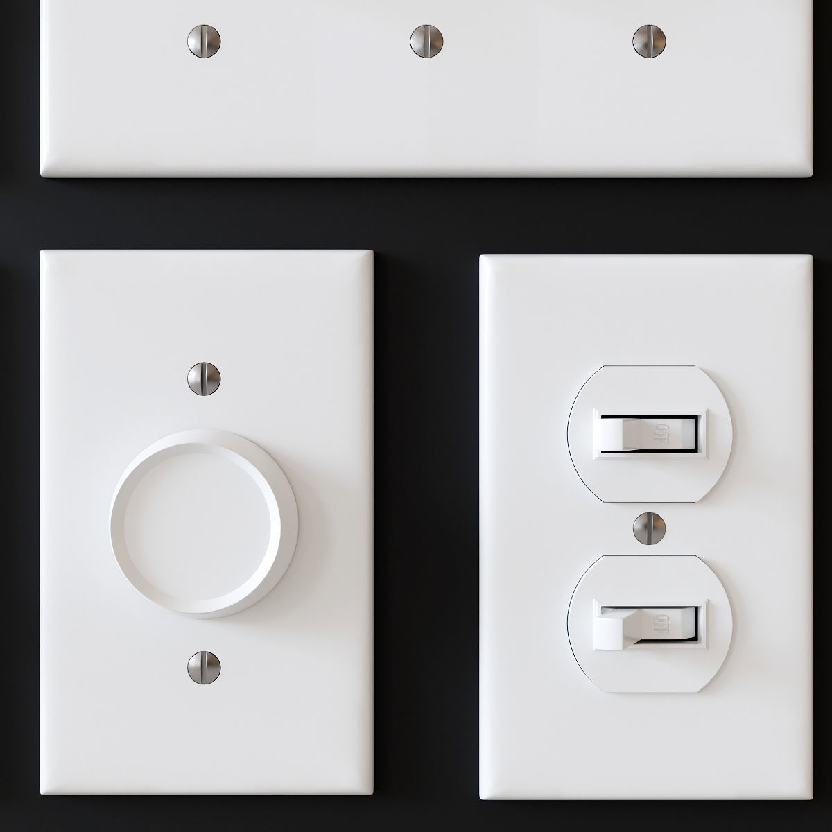 US electrical outlets and switches 3D model_3