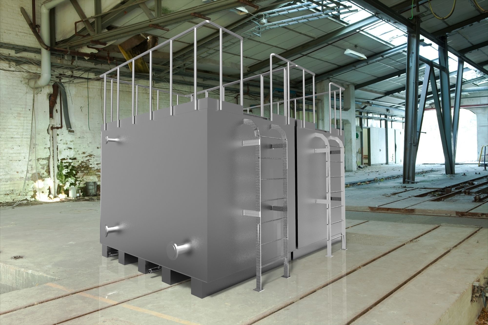 Water tanks 10m3 3D model | CGTrader