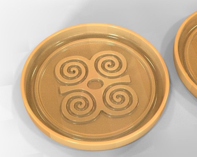 Mug coaster with Cherokee signs 3D print model_3