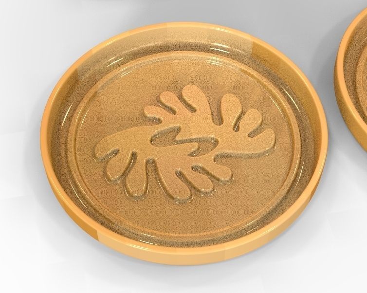 Mug coaster with Cherokee signs 3D print model_11