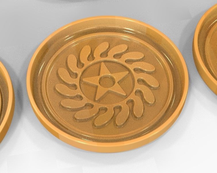 Mug coaster with Cherokee signs 3D print model_12