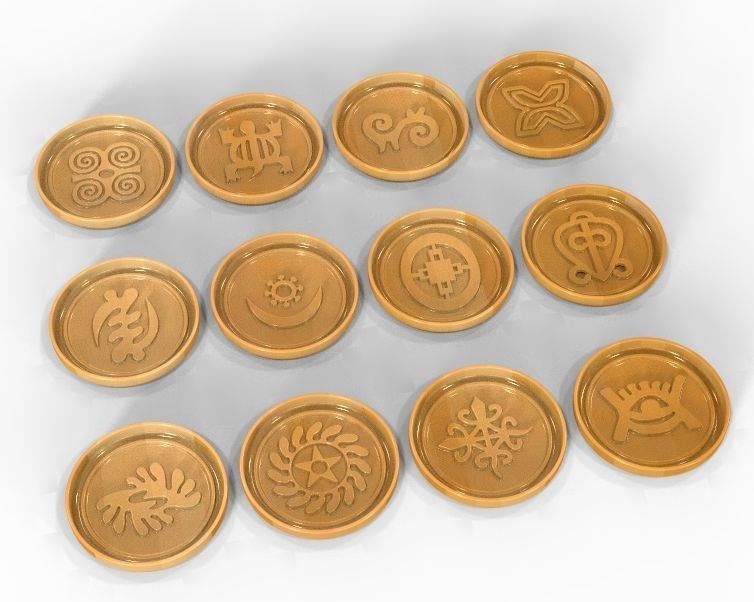 Mug coaster with Cherokee signs 3D print model_2