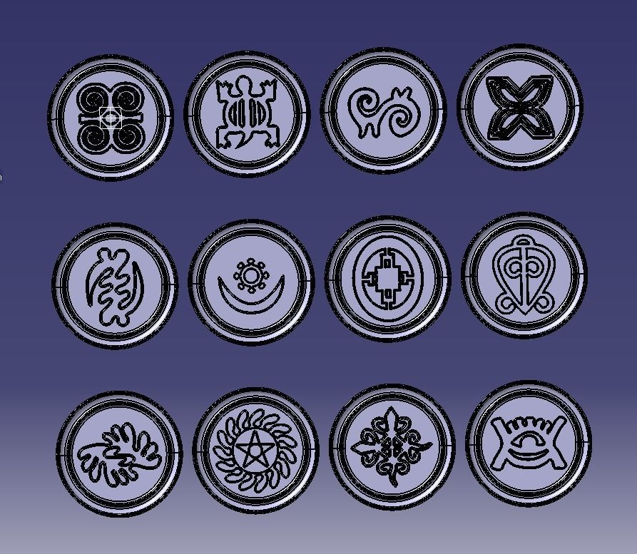 Mug coaster with Cherokee signs 3D print model_15