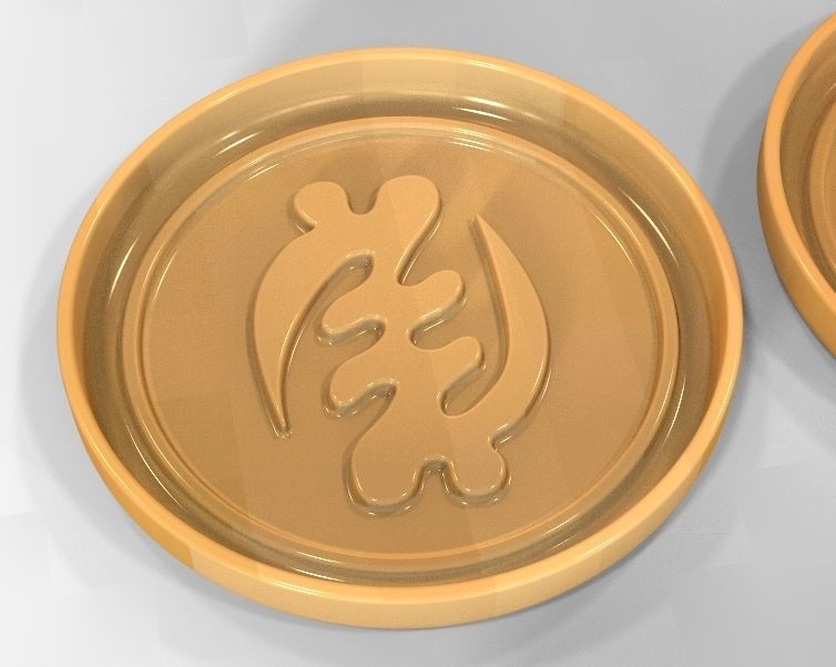 Mug coaster with Cherokee signs 3D print model_10