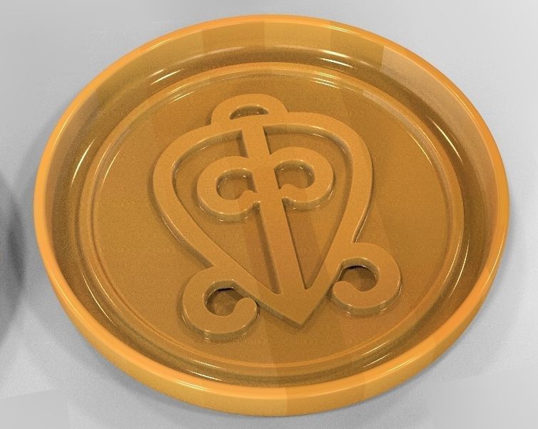 Mug coaster with Cherokee signs 3D print model_7