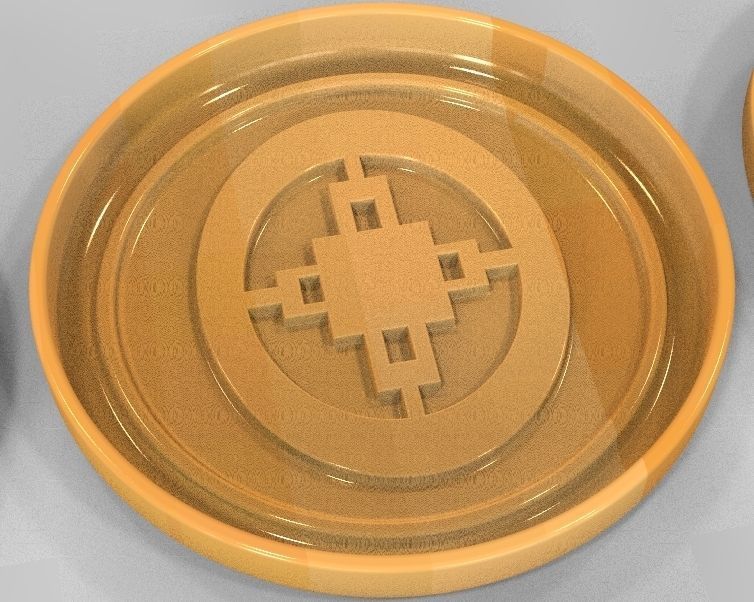 Mug coaster with Cherokee signs 3D print model_8