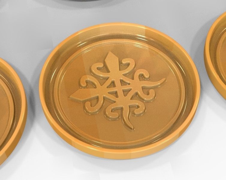 Mug coaster with Cherokee signs 3D print model_13