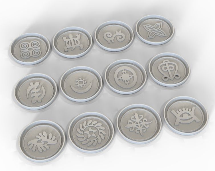 Mug coaster with Cherokee signs 3D print model_1