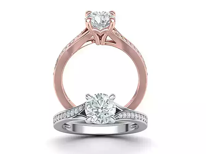 1ct Diamond ring Solitaire Engagement ring 3dmodel 3D print model