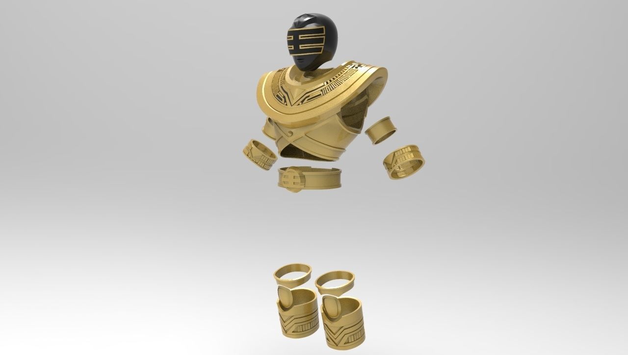 Gold Zeo Ranger Complete Armor for 3D Printing 3D print model_1