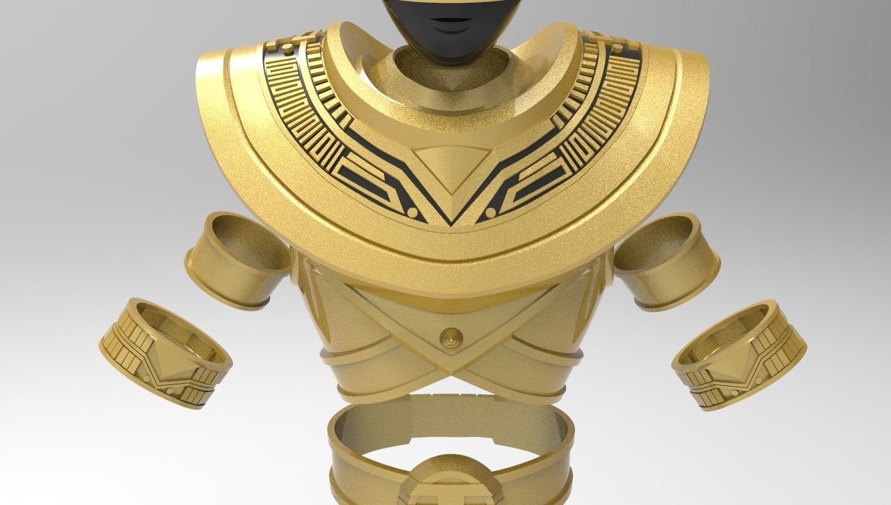 Gold Zeo Ranger Complete Armor for 3D Printing 3D print model_3
