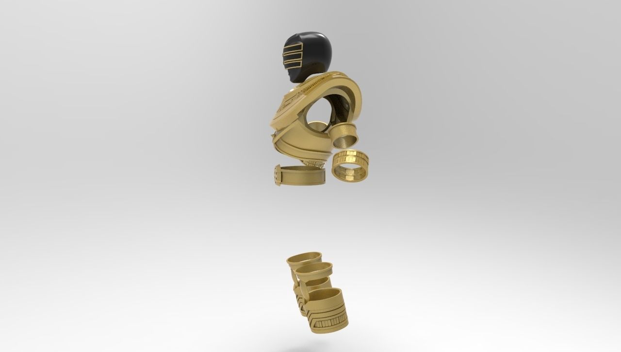 Gold Zeo Ranger Complete Armor for 3D Printing 3D print model_2
