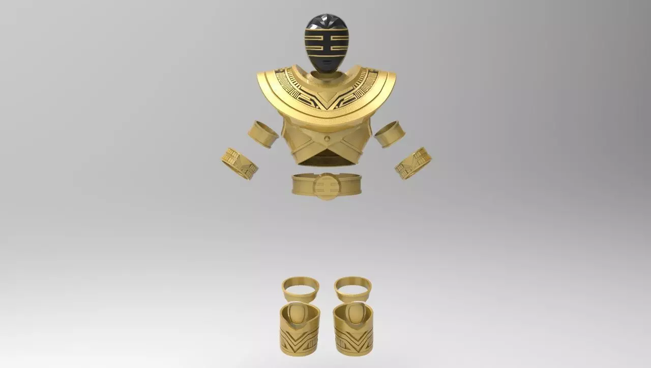 Gold Zeo Ranger Complete Armor for 3D Printing 3D print model_0