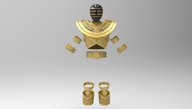 Gold Zeo Ranger Complete Armor for 3D Printing  3D print model