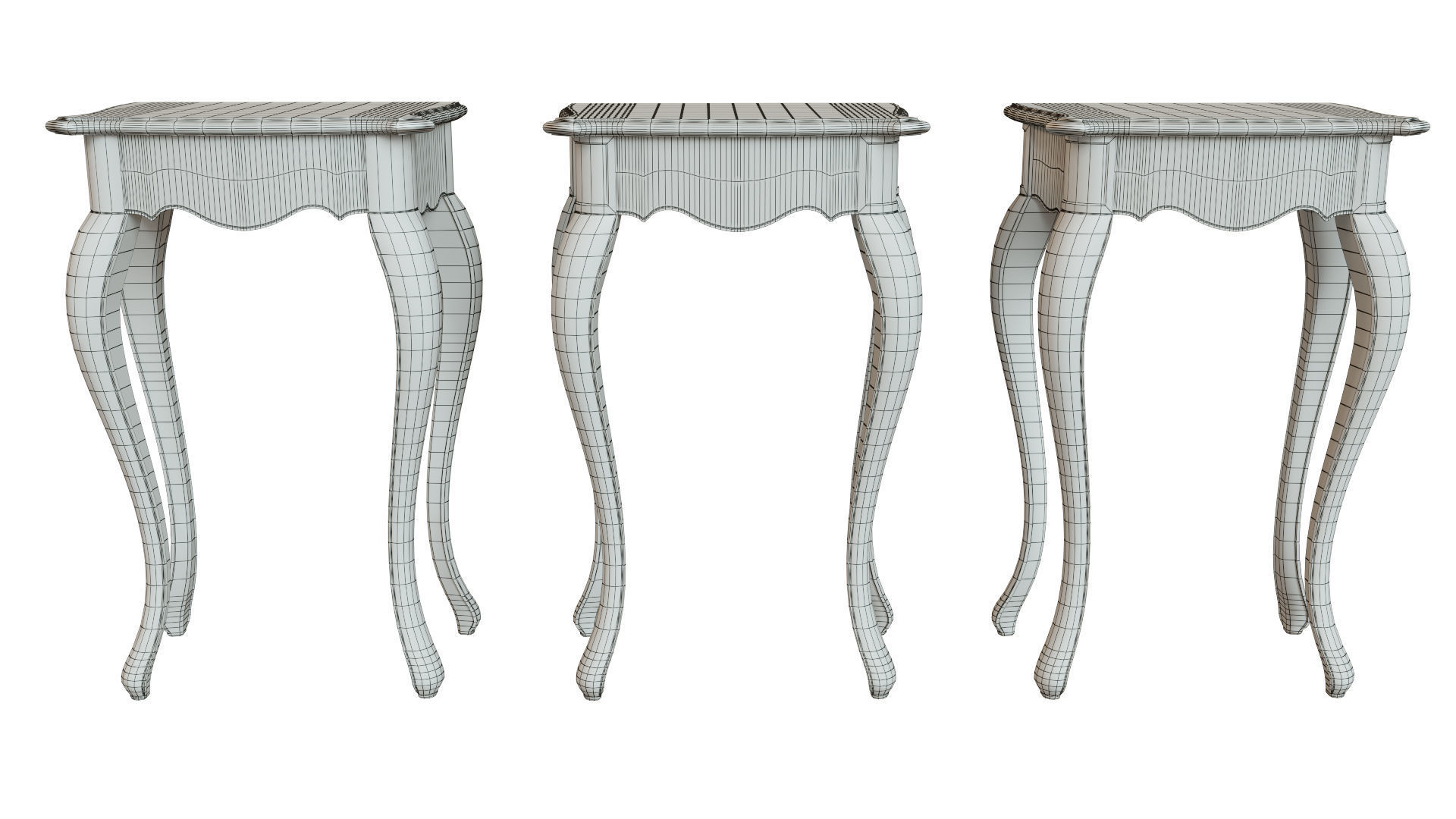 Classic side table 500 Low-poly 3D model_10