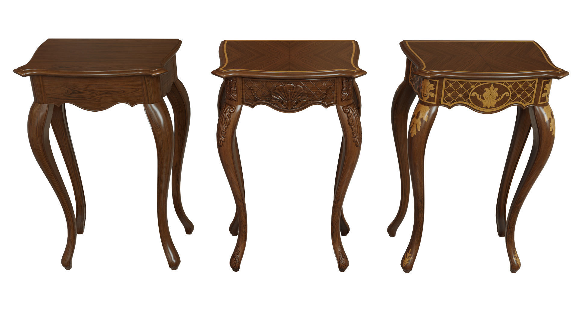 Classic side table 500 Low-poly 3D model_3