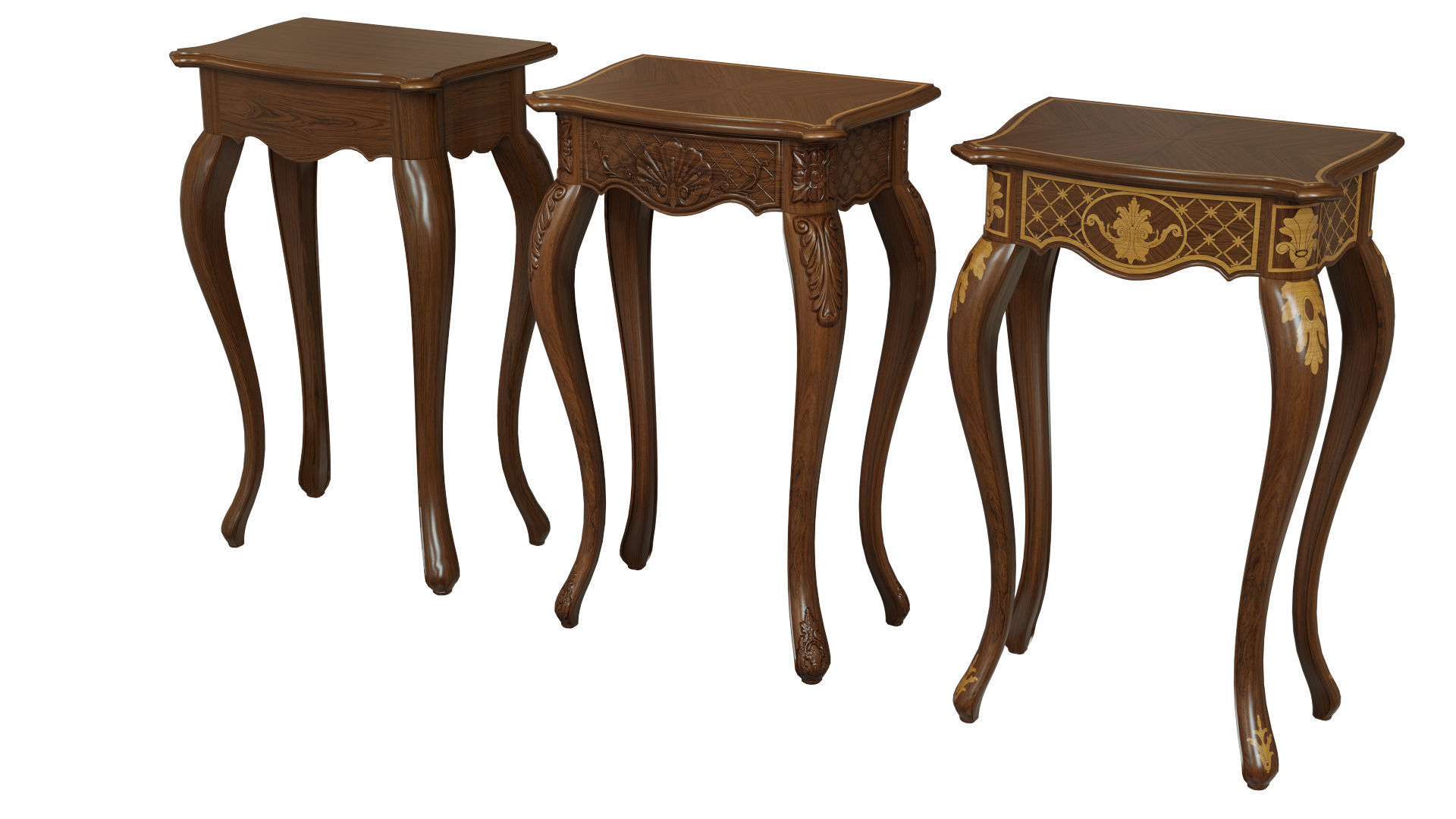 Classic side table 500 Low-poly 3D model_9