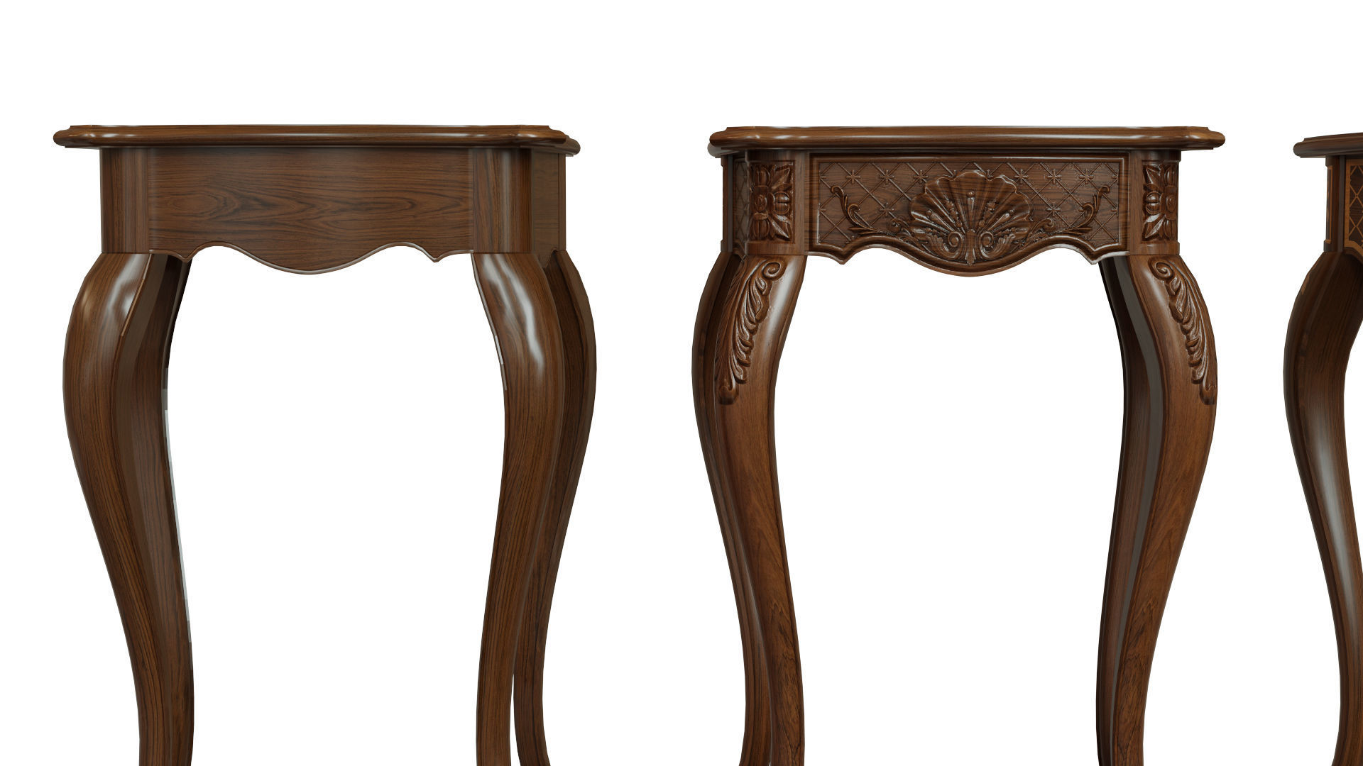 Classic side table 500 Low-poly 3D model_2