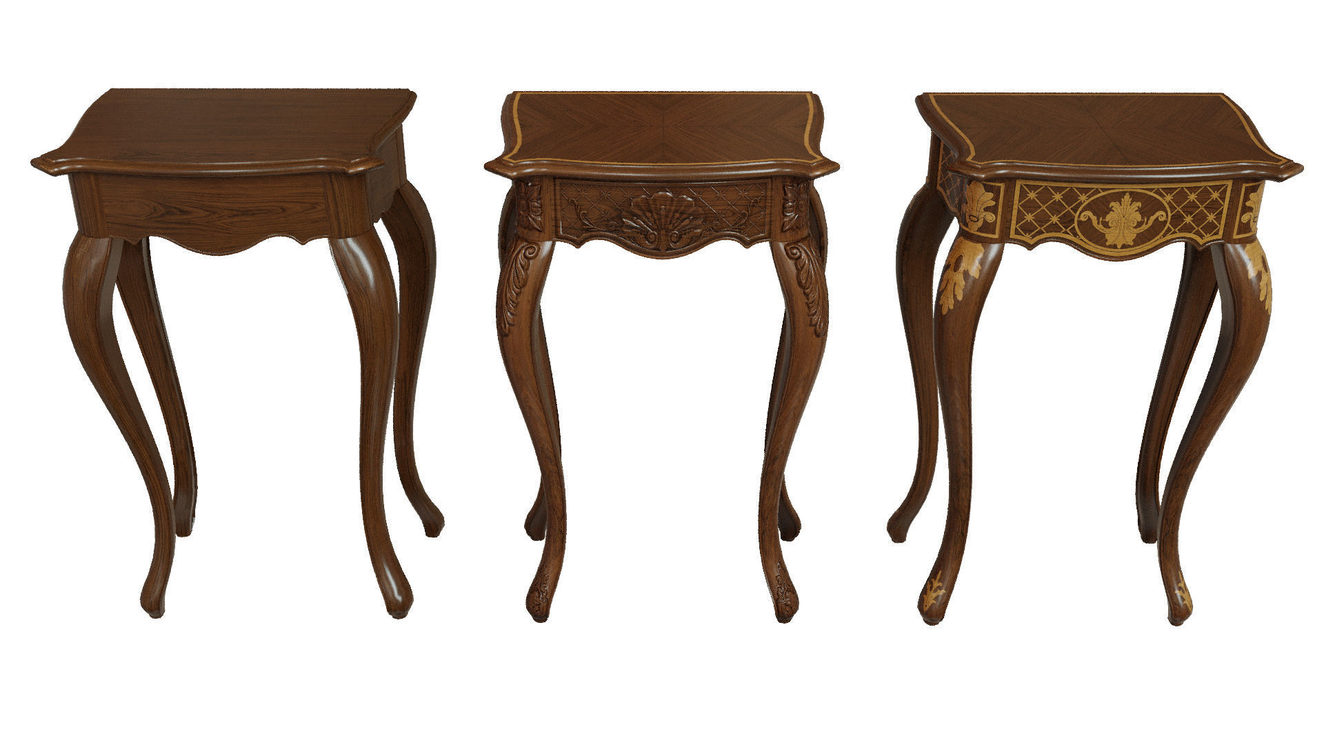 Classic side table 500 Low-poly 3D model_4