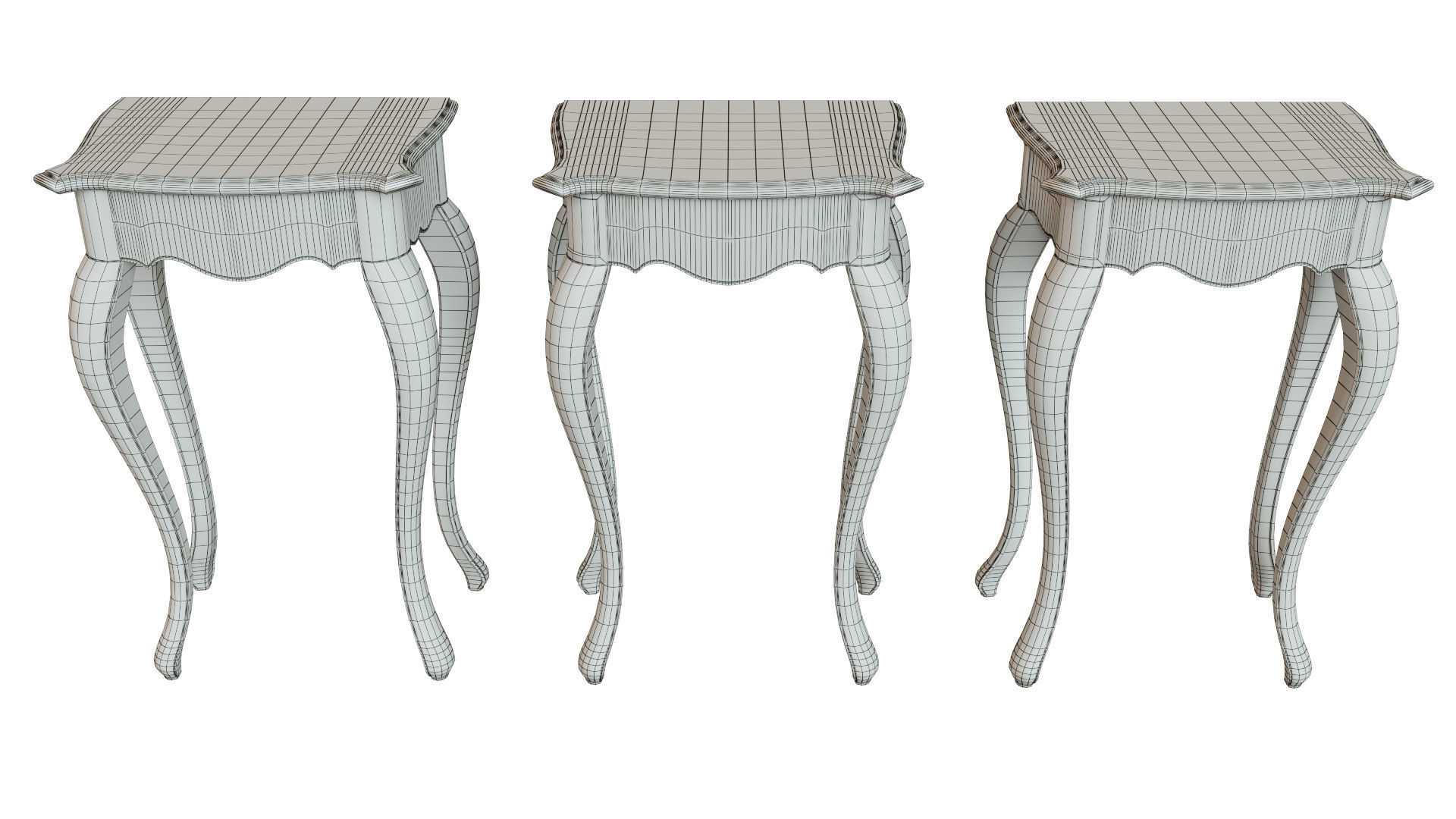 Classic side table 500 Low-poly 3D model_15