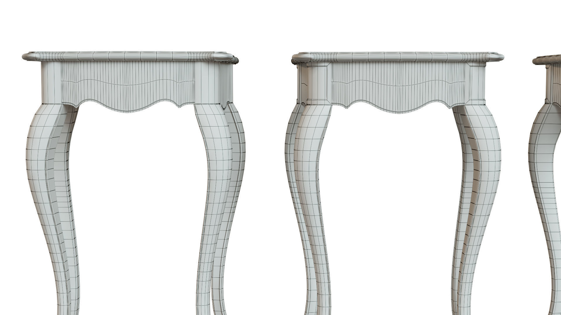 Classic side table 500 Low-poly 3D model_13