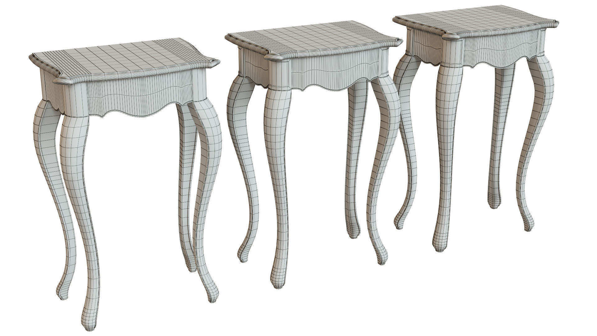 Classic side table 500 Low-poly 3D model_16