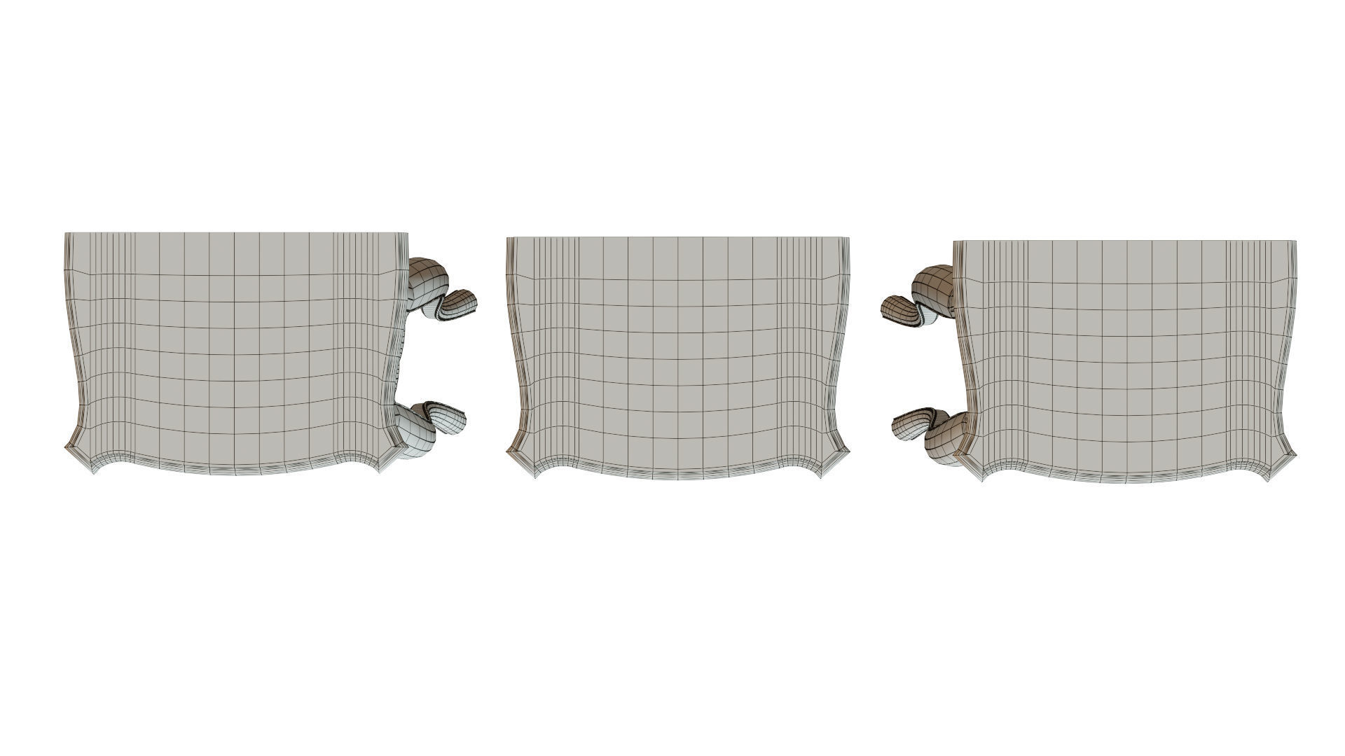 Classic side table 500 Low-poly 3D model_12