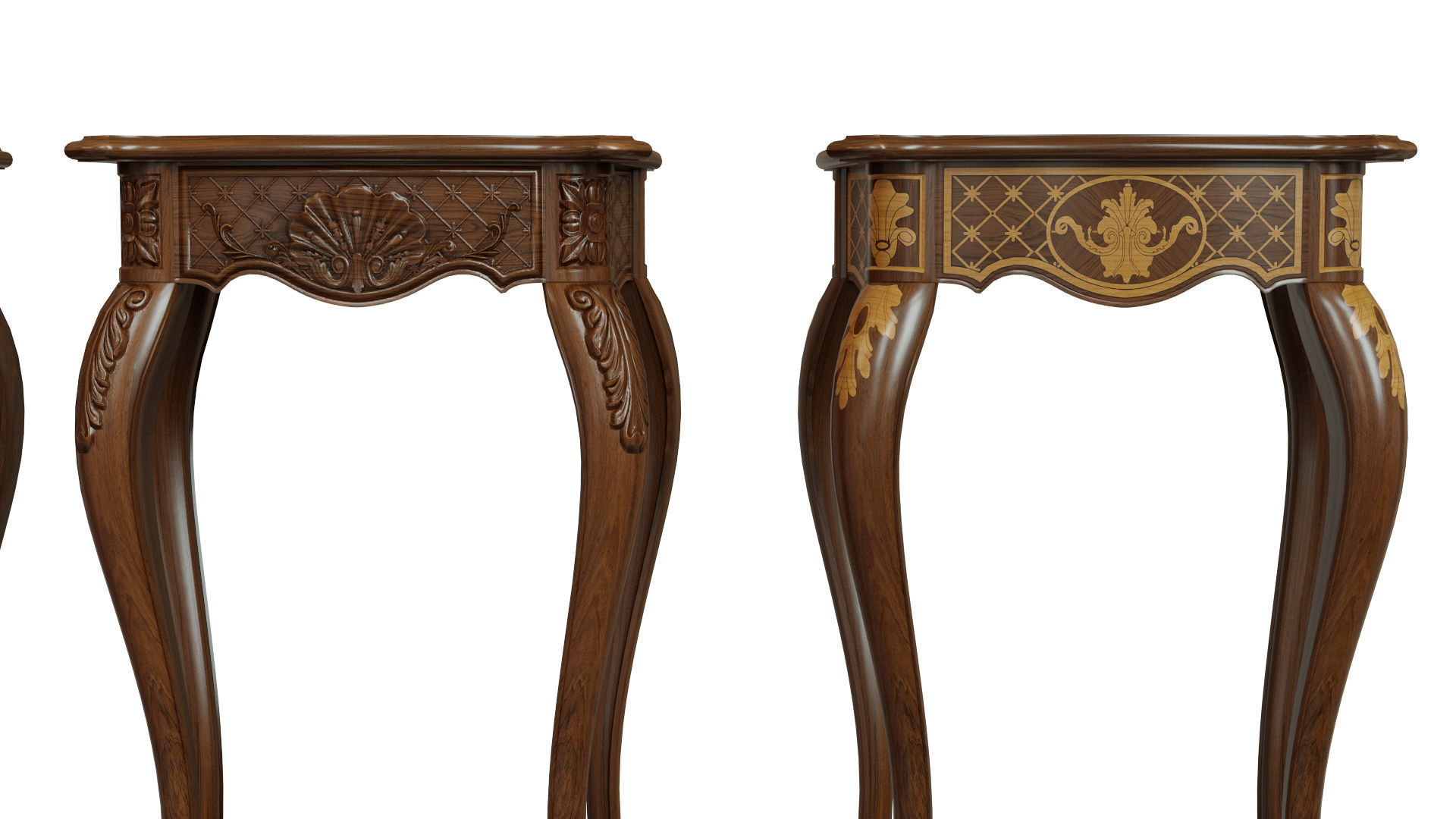 Classic side table 500 Low-poly 3D model_1