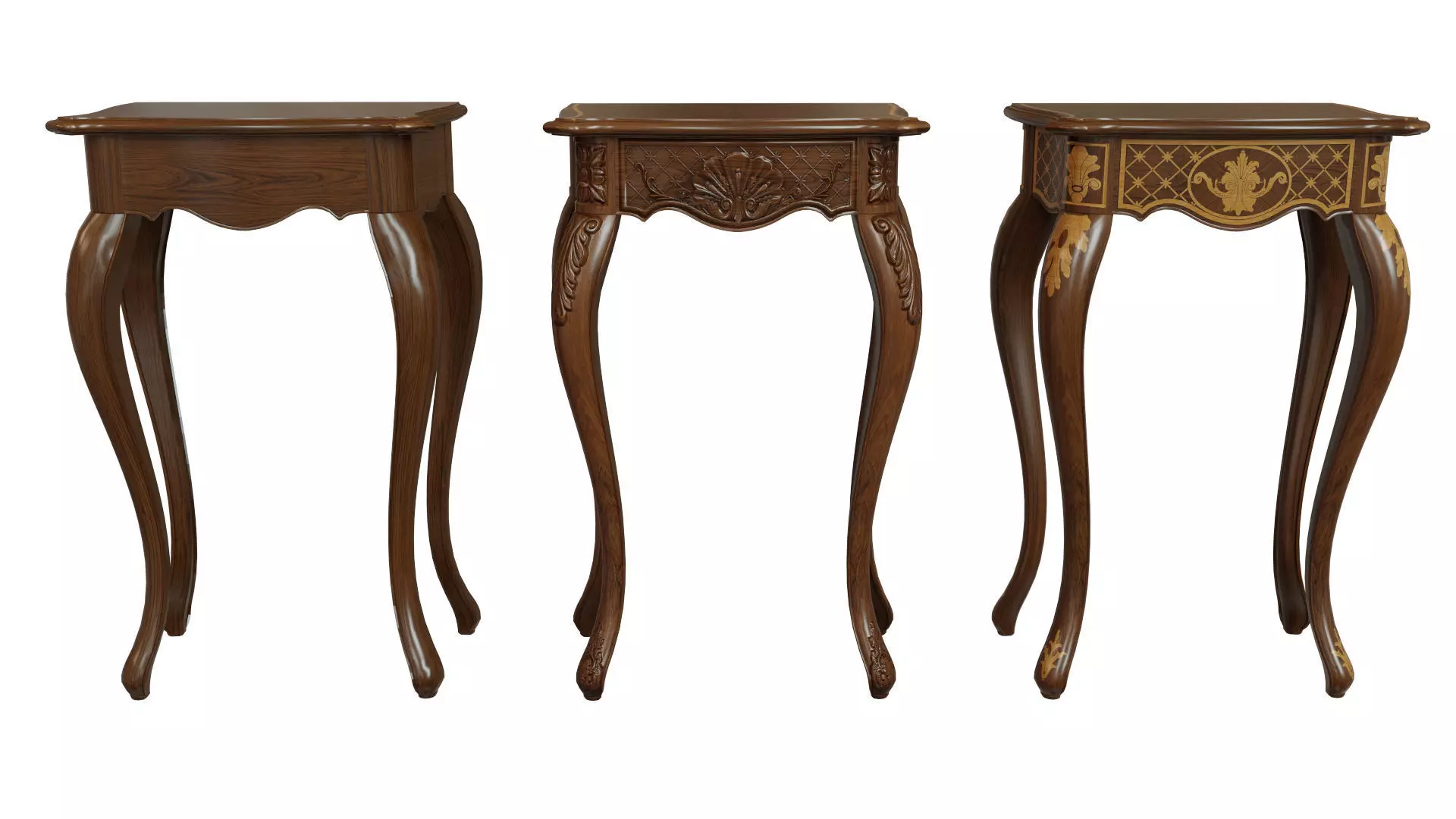 Classic side table 500 Low-poly 3D model_0