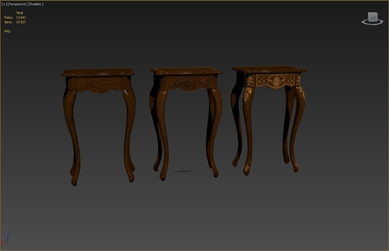 Classic side table 500 Low-poly 3D model_18