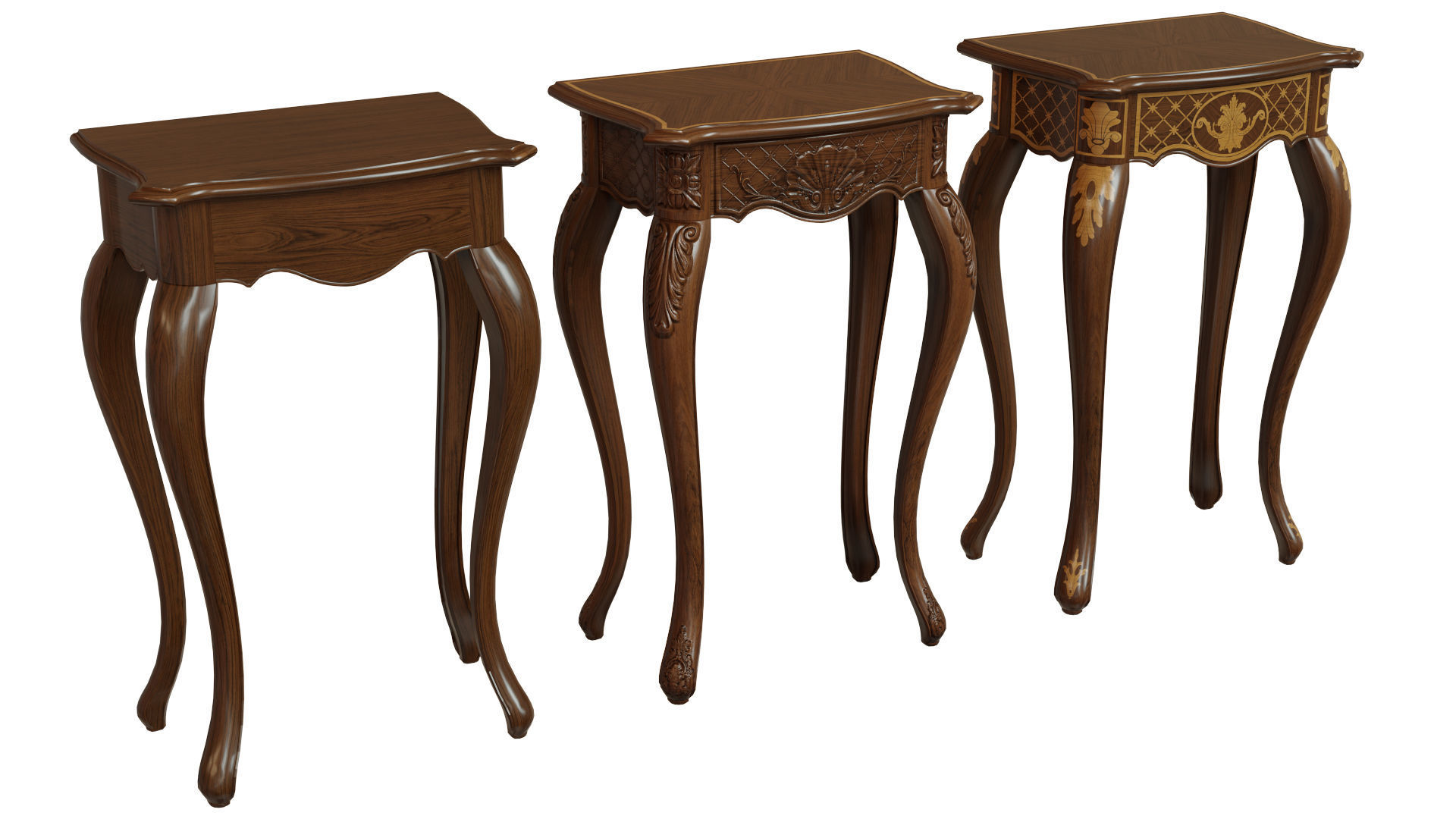 Classic side table 500 Low-poly 3D model_8