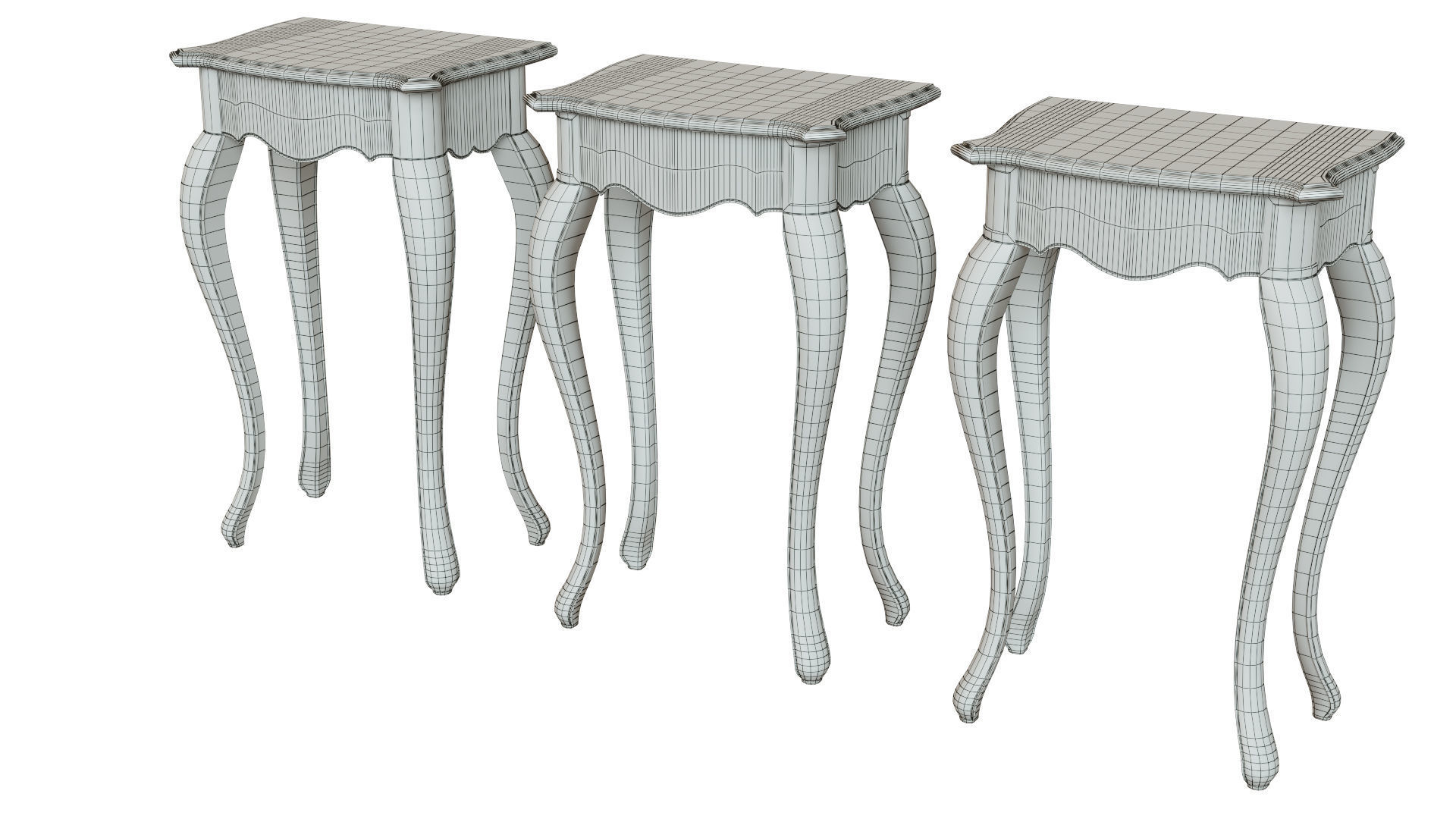 Classic side table 500 Low-poly 3D model_14