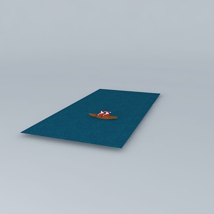 Santa Kayak Free 3D model_1