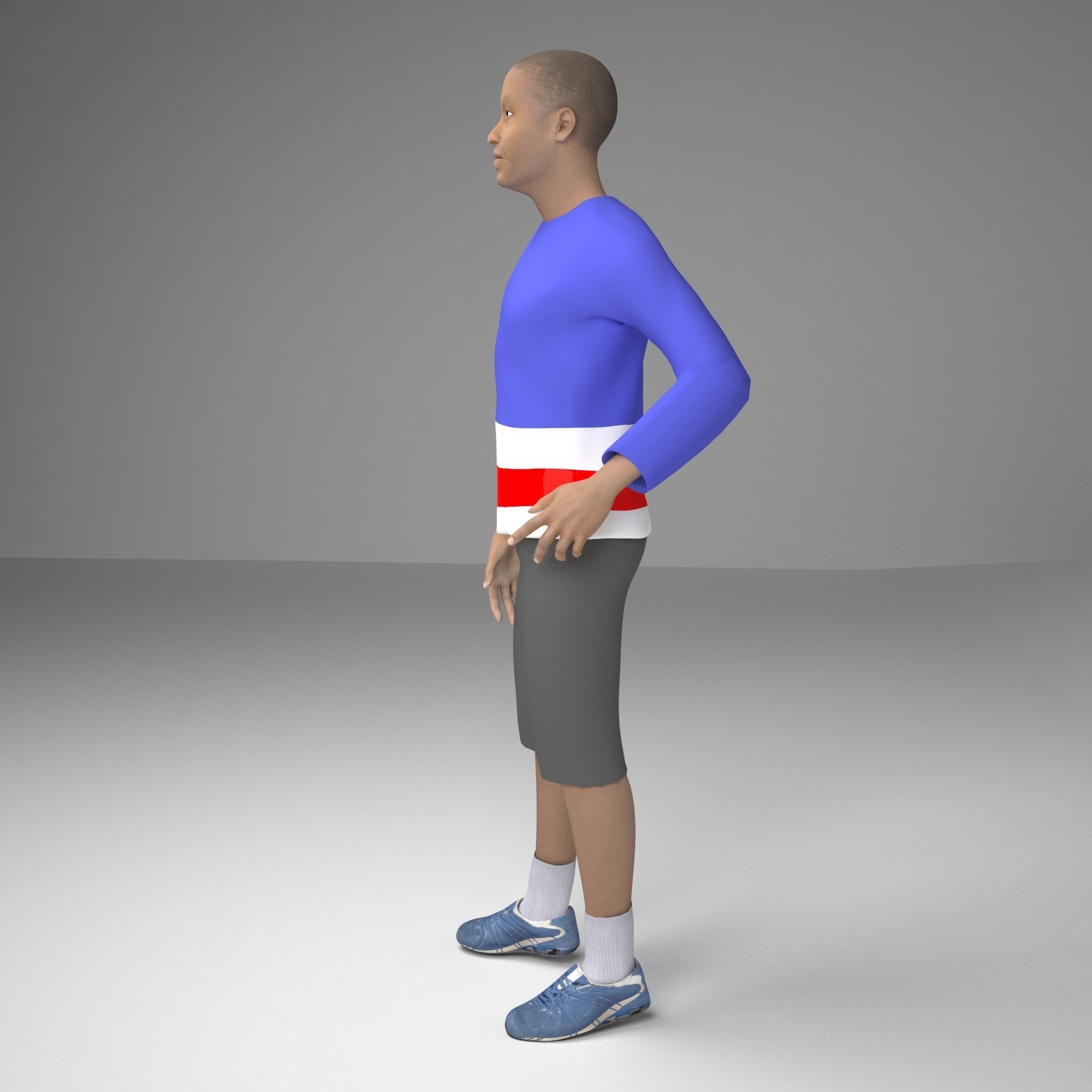 Male 3d Model man in shirt Free 3D model_1