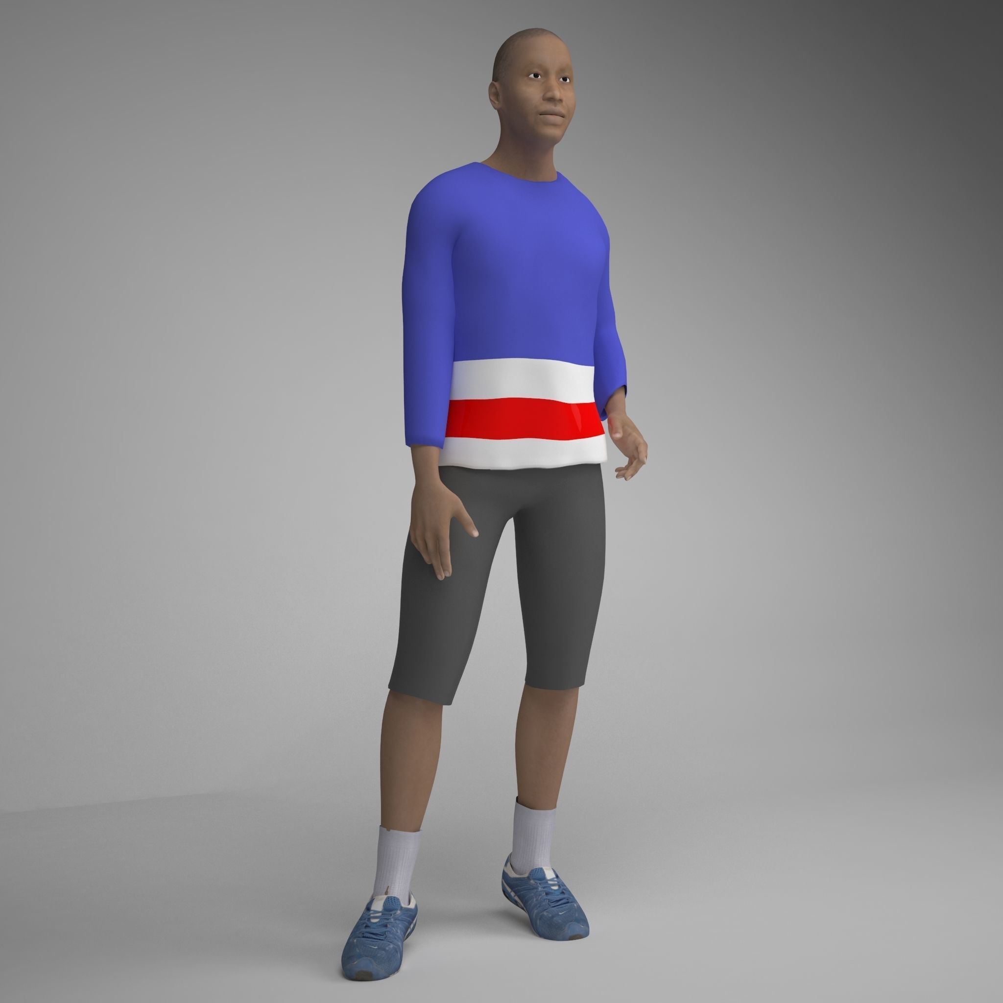 Male 3d Model man in shirt Free 3D model_4