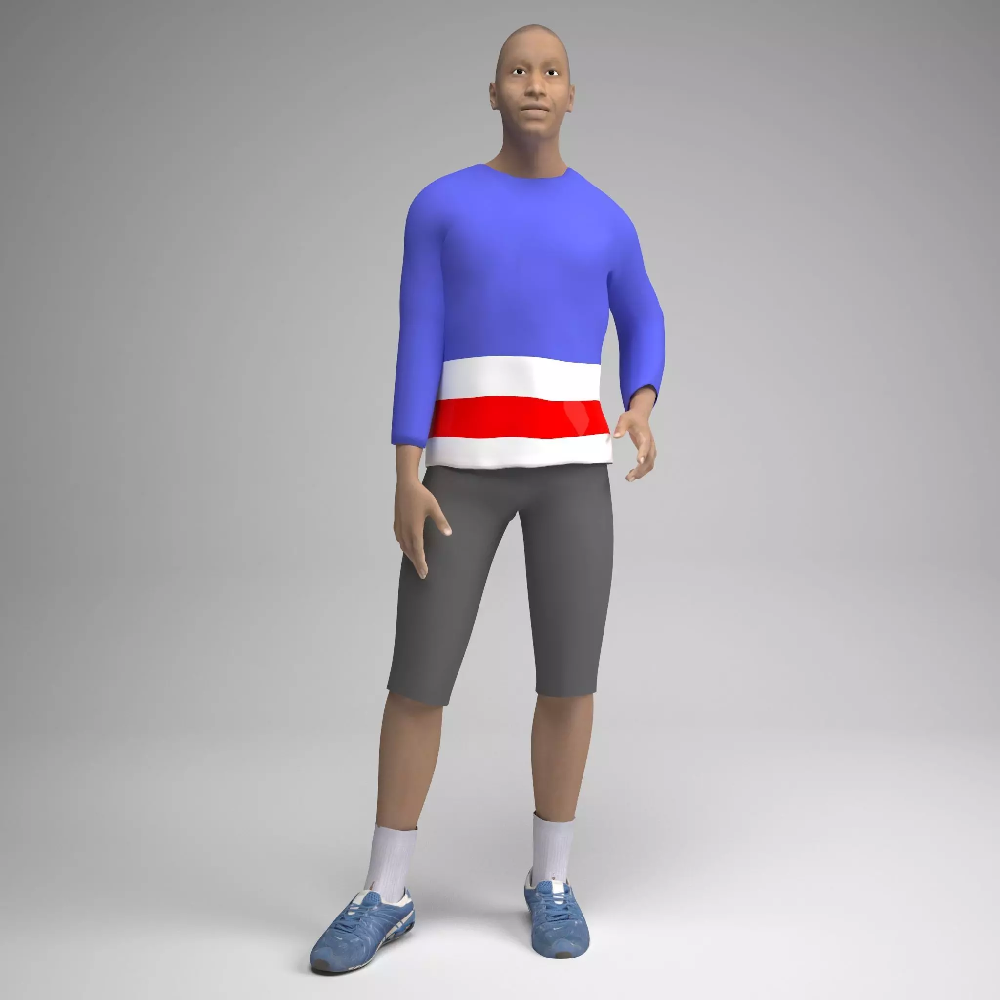 Male 3d Model man in shirt Free 3D model_0