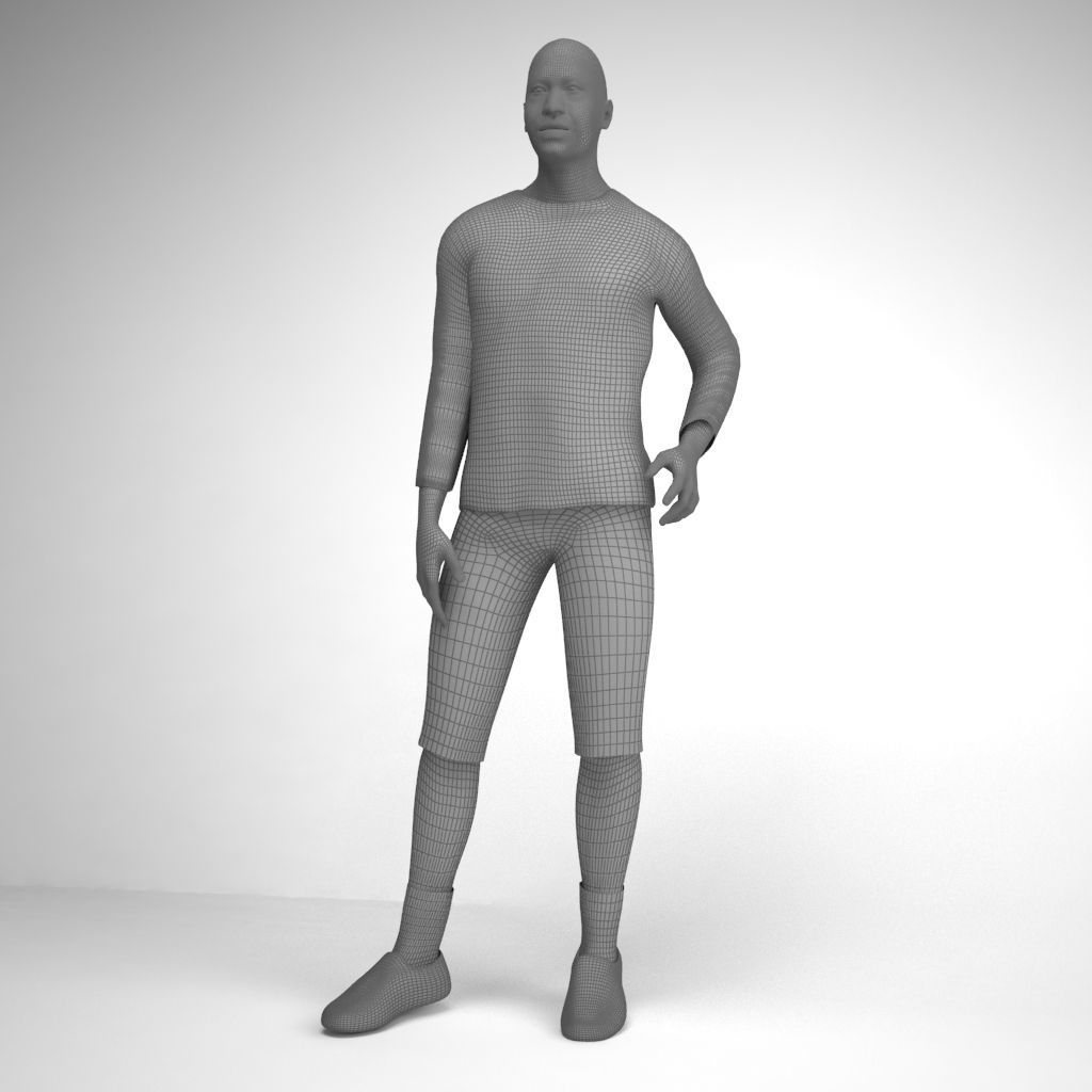 Male 3d Model man in shirt Free 3D model_5