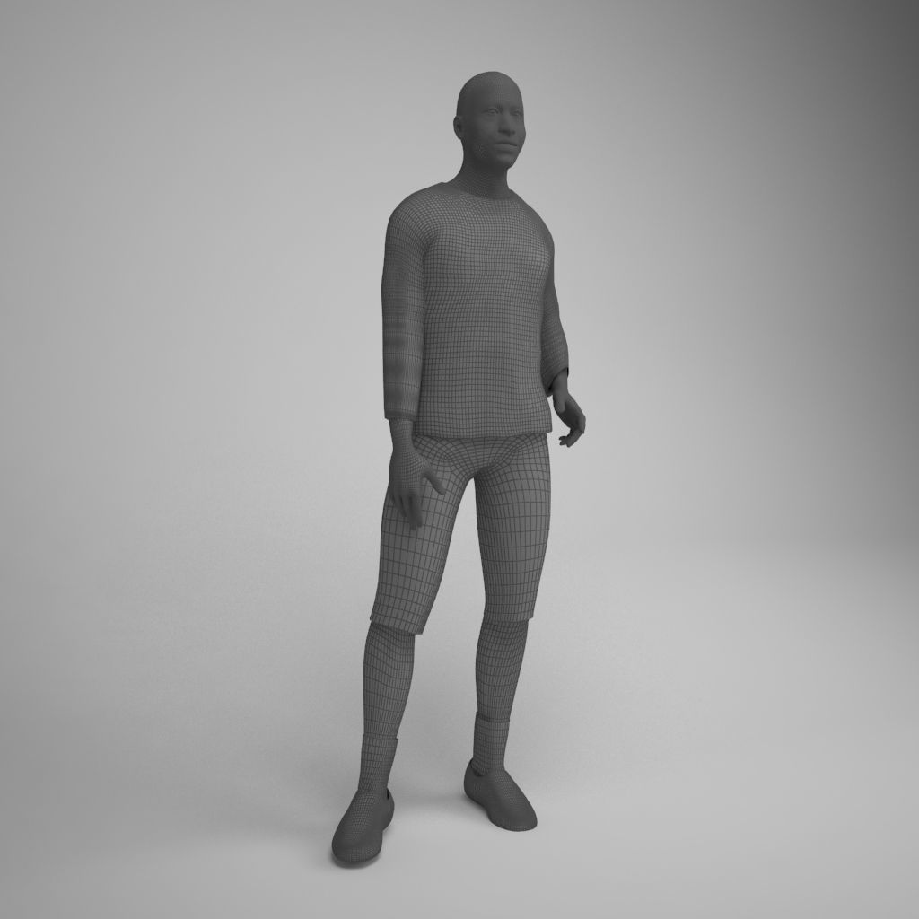 Male 3d Model man in shirt Free 3D model_7