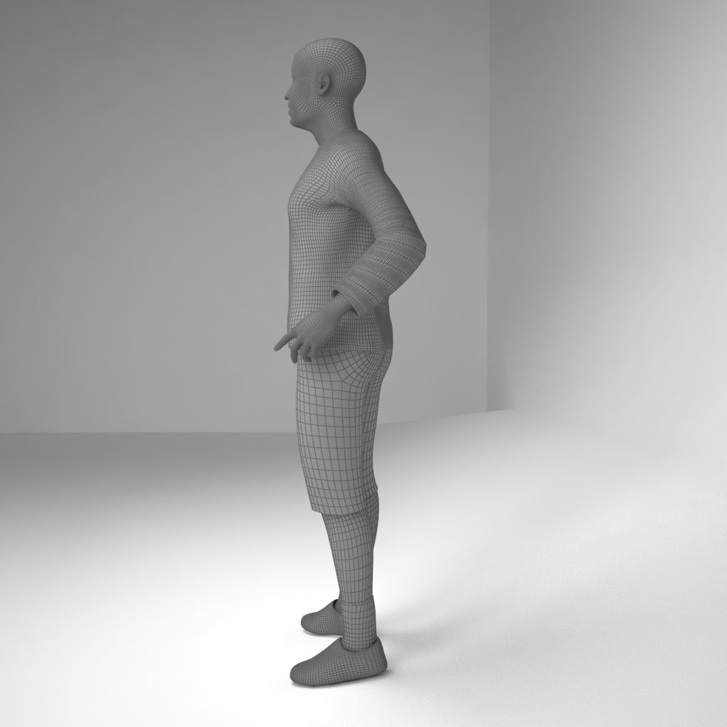 Male 3d Model man in shirt Free 3D model_6