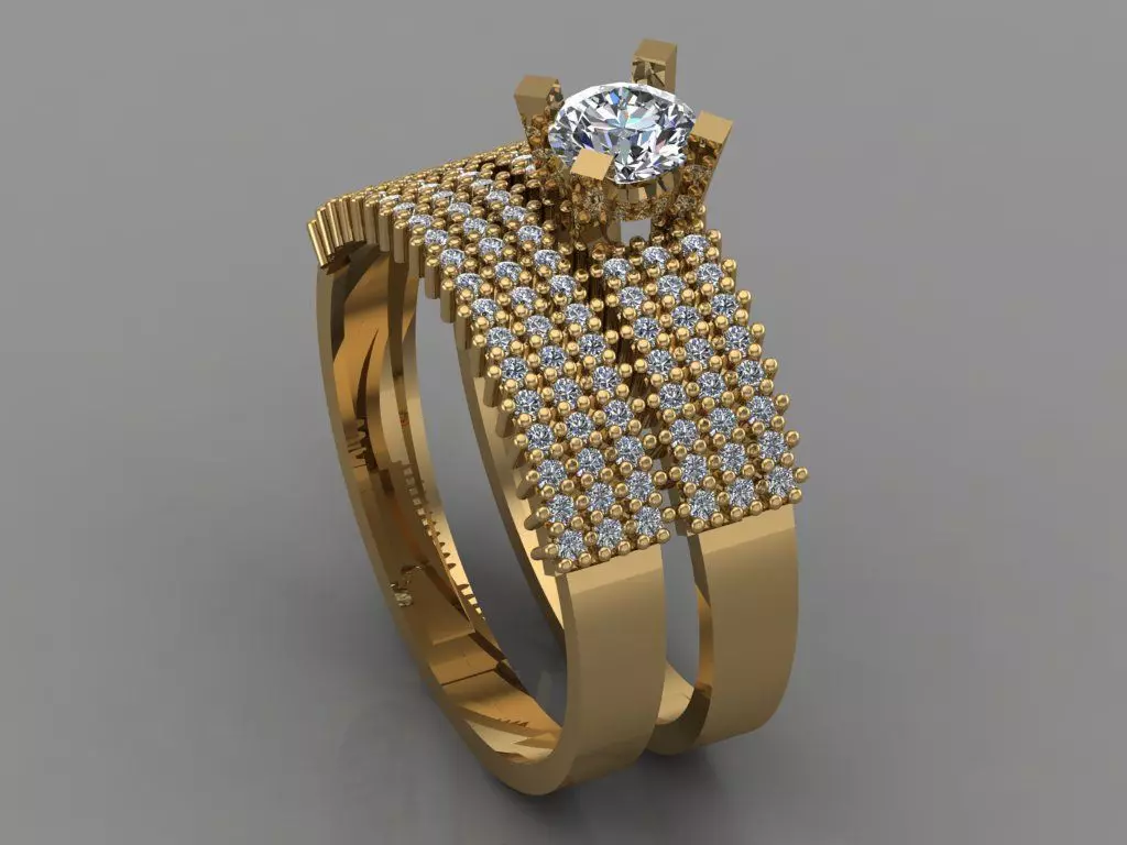 GC GOLD T032- Diamond ring  3D print model_0