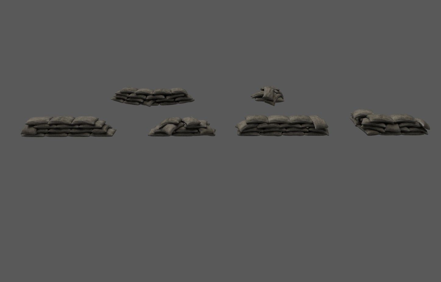 Military Barricade Pack Low-poly 3D model_16