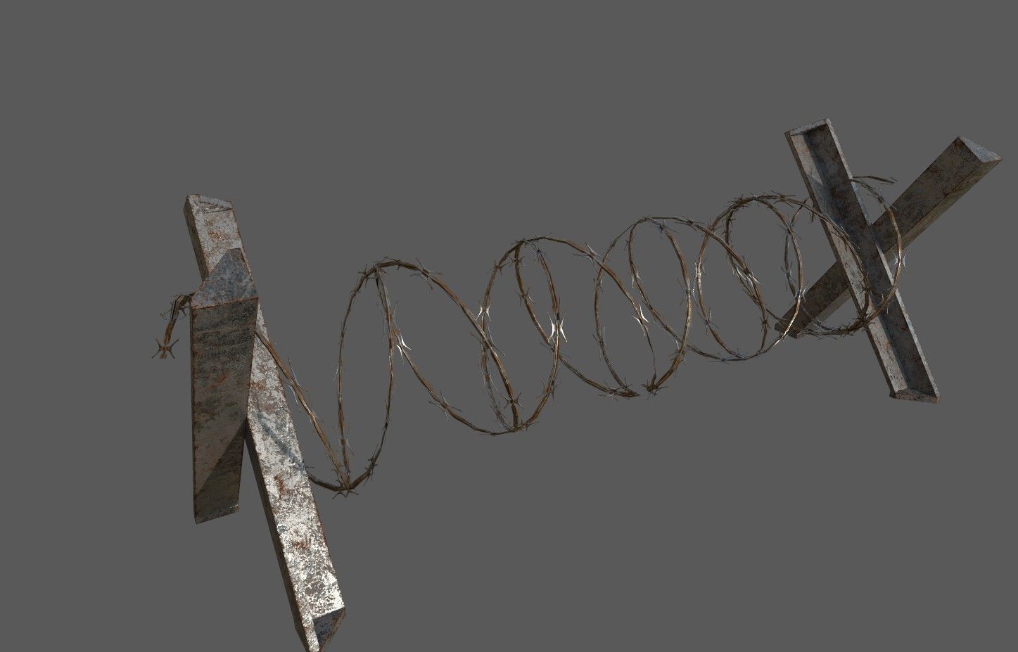 Military Barricade Pack Low-poly 3D model_17