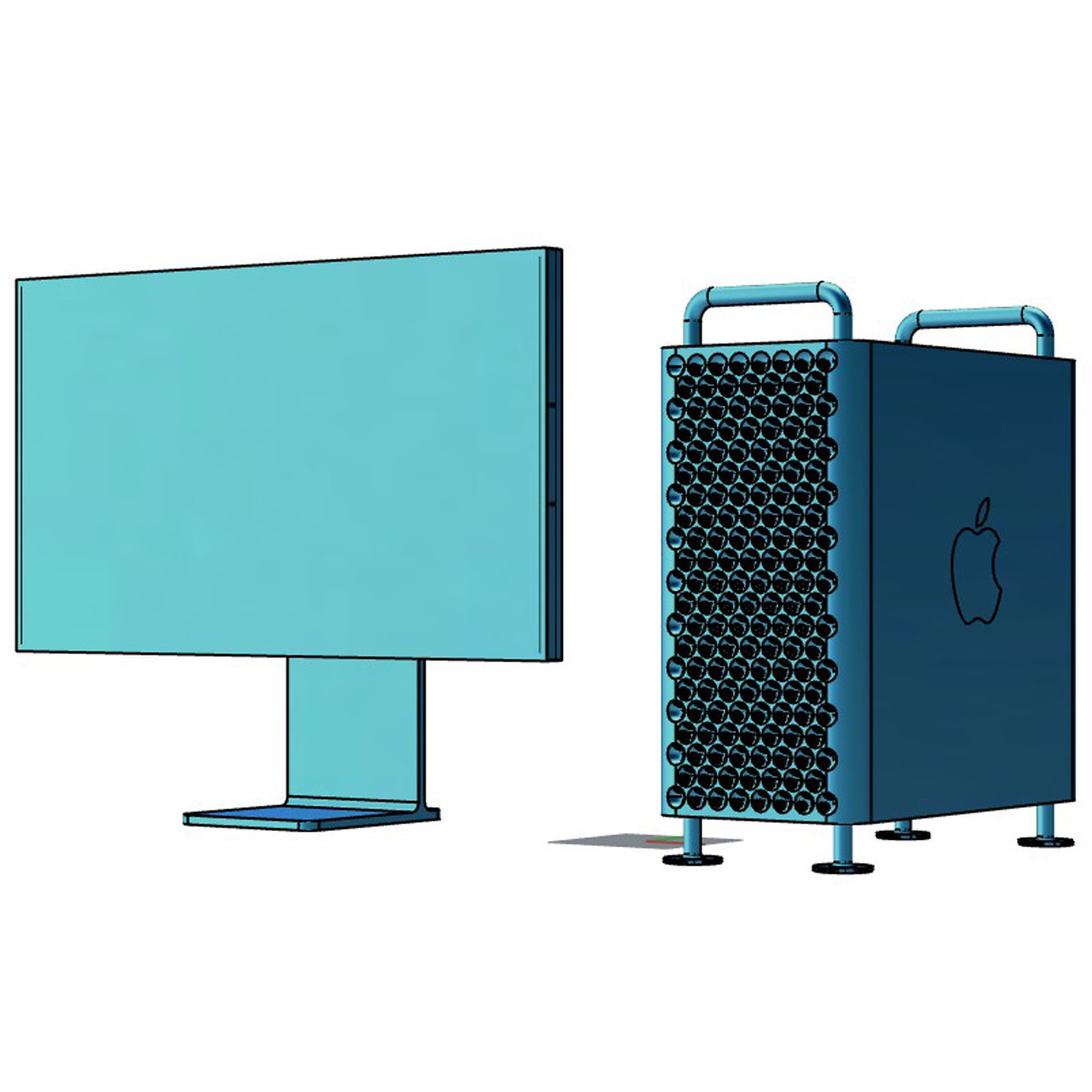 Apple 2019 MAC PRO pro display XDR computer 3D model 3D model_4