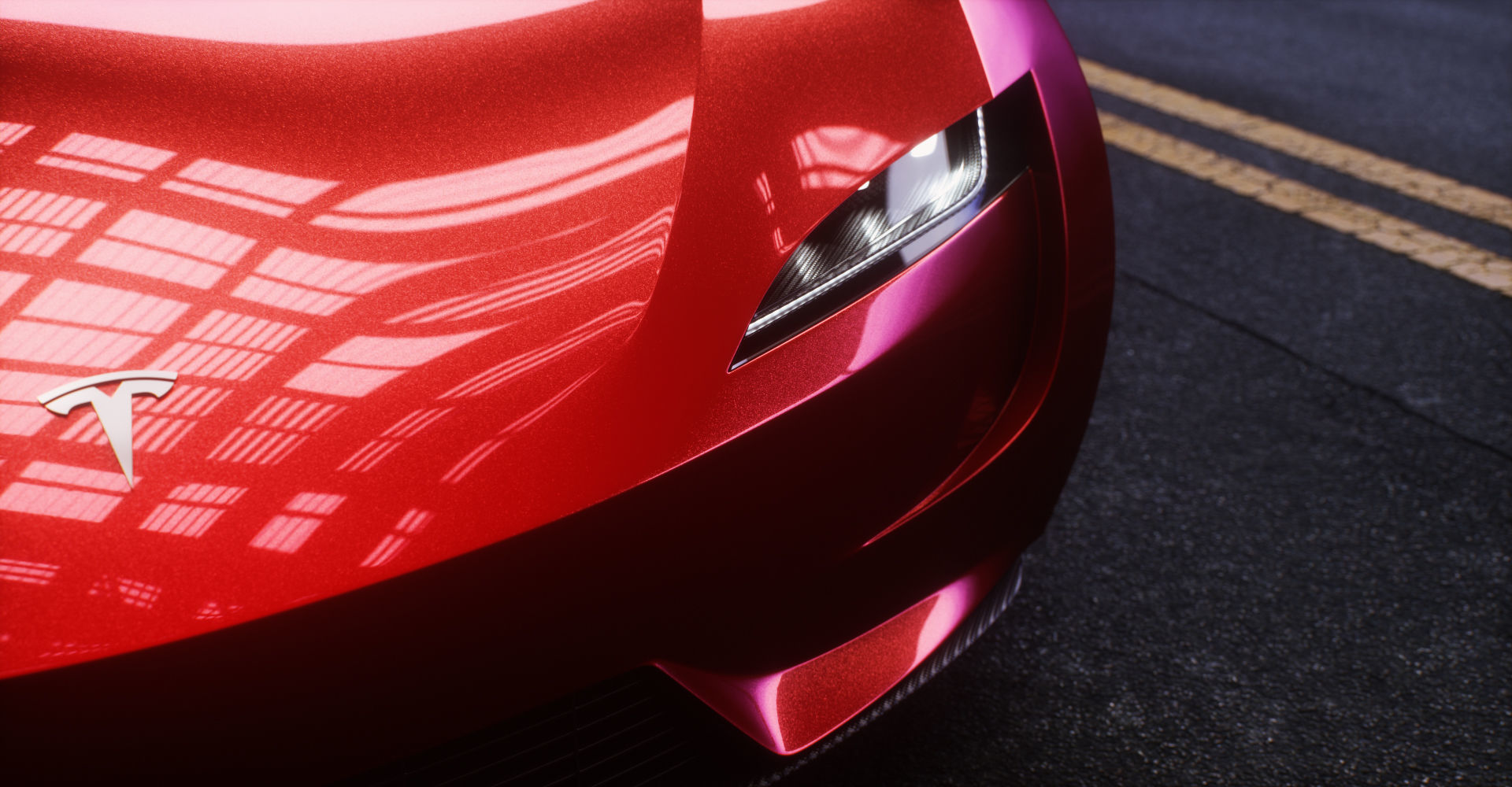 Tesla Roadster 2 Low-poly 3D model_13